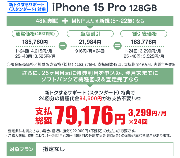 ソフトバンク「iPhone 15 Pro 128GB」が割引き！スマホセール
