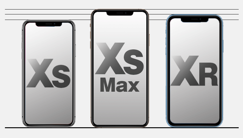 XS・XS MAX・XRのサイズ比較