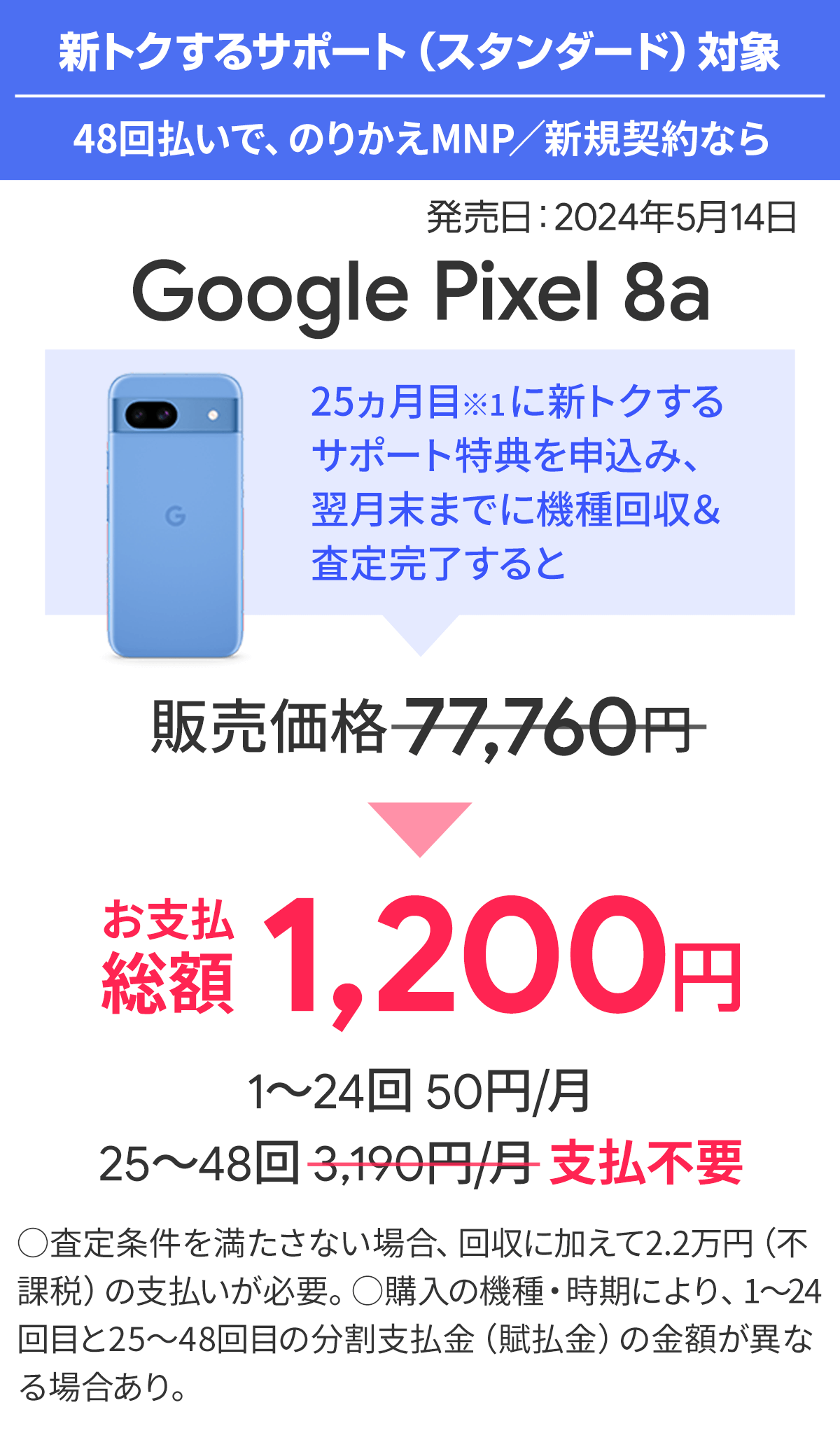 ソフトバンク「Google Pixel 8a」がお得！