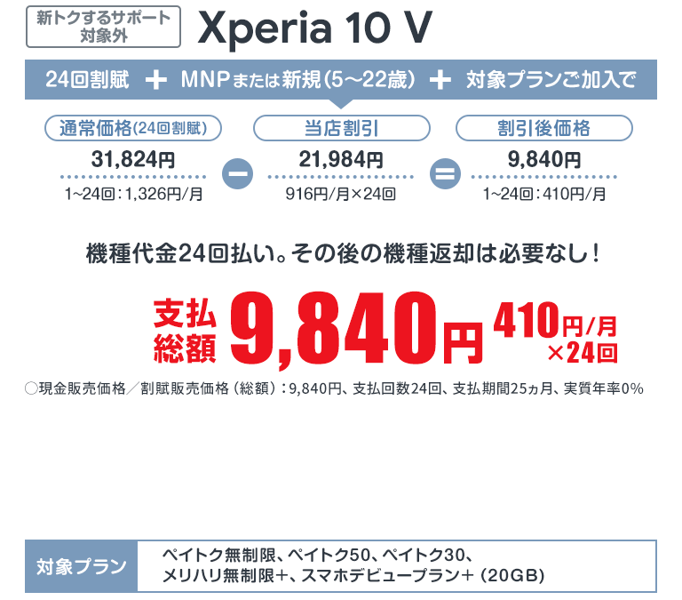 ソフトバンク「Xperia 10 V」が割引き！スマホセール